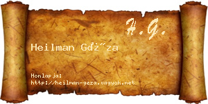 Heilman Géza névjegykártya