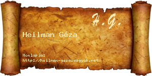 Heilman Géza névjegykártya