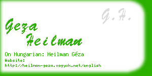 geza heilman business card